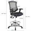 Modway Calibrate Adjustable Swivel Mesh Fabric Drafting Chair in Black