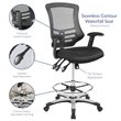 Modway Calibrate Adjustable Swivel Mesh Fabric Drafting Chair in Black
