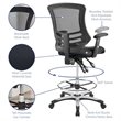 Modway Calibrate Adjustable Swivel Mesh Fabric Drafting Chair in Black