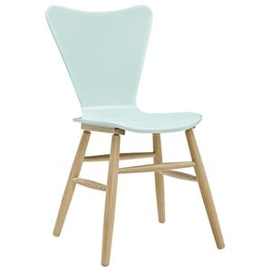 Modway Cascade 17.5&quot Modern Style Bentwood Dining Chair in Light Blue Finish