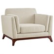 Modway Chance Modern Fabric Upholstered Accent Chair in Beige