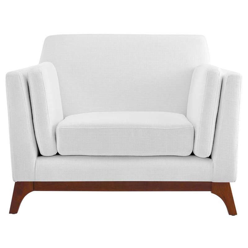 Modway Chance Modern Fabric Upholstered Accent Chair in White