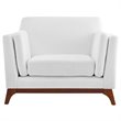 Modway Chance Modern Fabric Upholstered Accent Chair in White