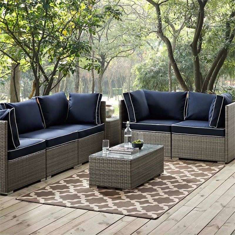 Modway Cerelia 5' x 8' Trellis Area Rug in Beige
