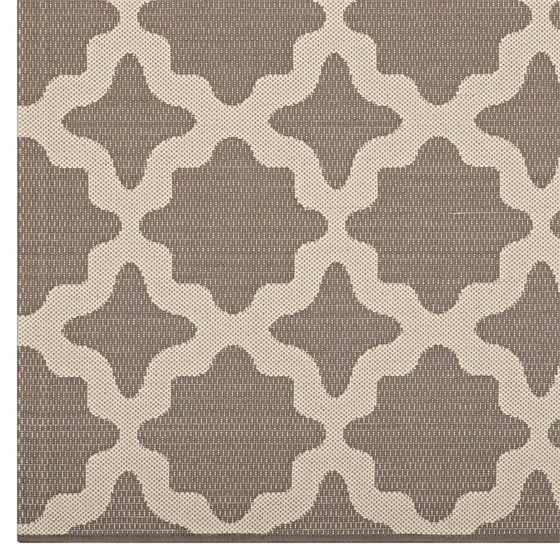 Modway Cerelia 5' x 8' Trellis Area Rug in Beige