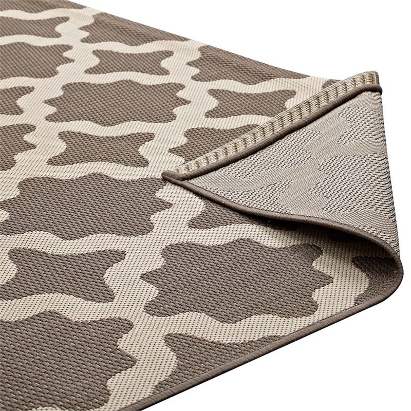 Modway Cerelia 5' x 8' Trellis Area Rug in Beige