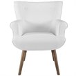 Modway Cloud Tufted Polyester Fabric Accent Chair in White and Walnut