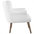Modway Cloud Tufted Polyester Fabric Accent Chair in White and Walnut