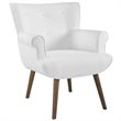 Modway Cloud Tufted Polyester Fabric Accent Chair in White and Walnut