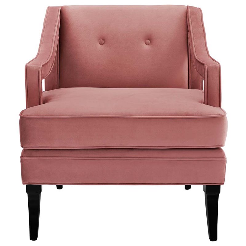 Modway Concur Tufted Performance Velvet Accent Chair in Dusty Rose