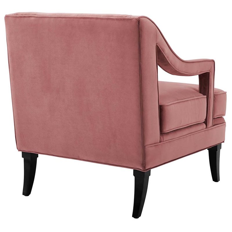 Modway Concur Tufted Performance Velvet Accent Chair in Dusty Rose