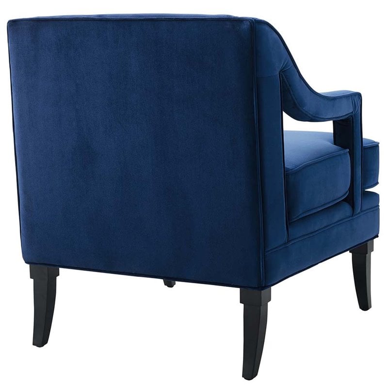 Modway Concur Tufted Performance Velvet Accent Chair in Navy