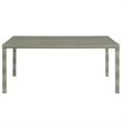 Modway Conduit Rectangle Rattan & Glass Top Patio Dining Table in Light Gray