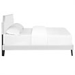 Modway Corene Vinyl Queen Platform Bed with Round Splayed Legs in White