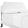 Modway Corene Vinyl Queen Platform Bed with Round Splayed Legs in White