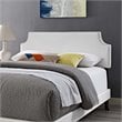 Modway Corene Vinyl Queen Platform Bed with Round Splayed Legs in White