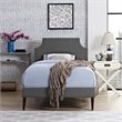 Modway Corene Twin Fabric Platform Bed with Squared Tapered Legs in Gray