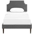 Modway Corene Twin Fabric Platform Bed with Squared Tapered Legs in Gray