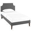 Modway Corene Twin Fabric Platform Bed with Squared Tapered Legs in Gray