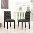 Modway Duchess Tufted Dining Side Chair in Brown (Set of 2)