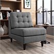 Modway Empress Upholstered Polyester Fabric Lounge Chair in Gray