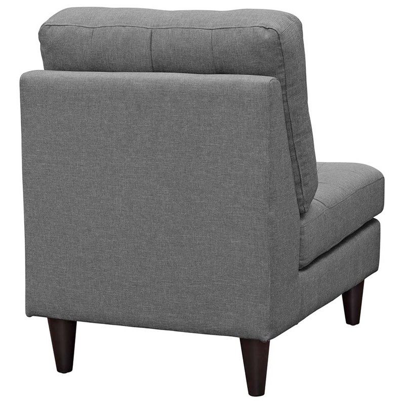 Modway Empress Upholstered Polyester Fabric Lounge Chair in Gray