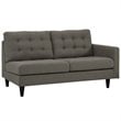 Modway Empress 2-Piece Fabric Upholstered Left-Facing Sectional in Granite Gray