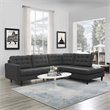 Modway Empress 2-Piece Fabric Upholstered Right-Facing Sectional in Gray
