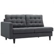 Modway Empress 2-Piece Fabric Upholstered Right-Facing Sectional in Gray