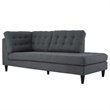 Modway Empress 2-Piece Fabric Upholstered Right-Facing Sectional in Gray