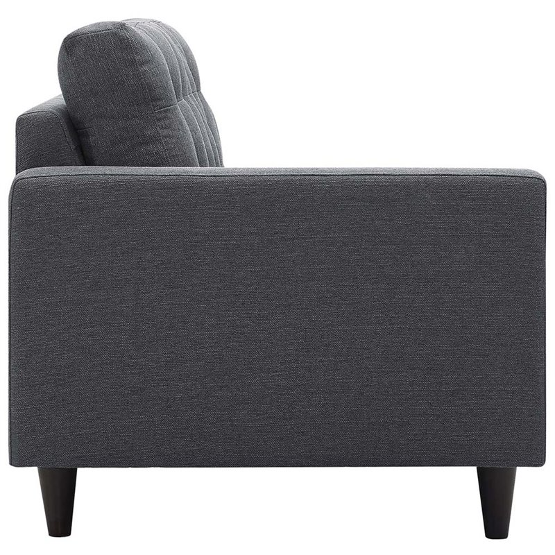Modway Empress 2-Piece Fabric Upholstered Right-Facing Sectional in Gray