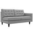 Modway Empress 2-Piece Fabric Upholstered Left-Facing Sectional in Light Gray