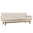Modway Engage Modern Fabric 2-Piece Sofa Set with Armchairs in Beige