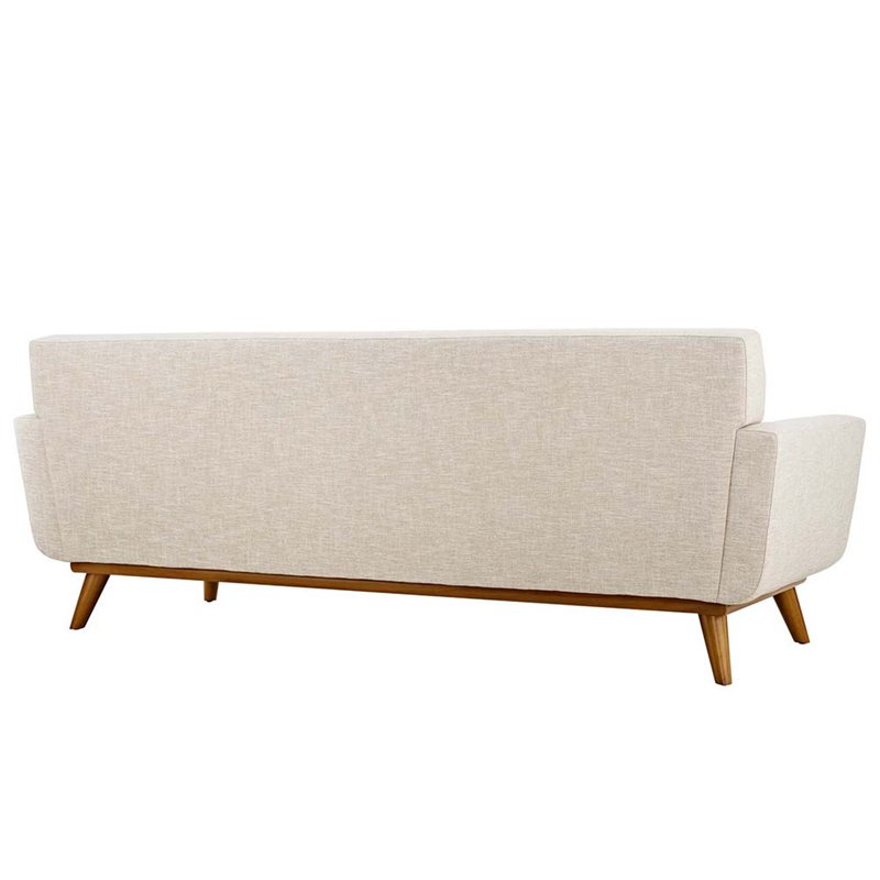 Modway Engage Modern Fabric 3-Piece Sofa Set with Armchairs in Beige