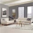 Modway Engage Modern Fabric 2-Piece Sofa Set with Loveseat in Beige