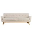 Modway Engage Modern Fabric 2-Piece Sofa Set with Loveseat in Beige