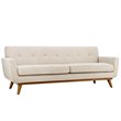 Modway Engage Modern Fabric 2-Piece Sofa Set with Loveseat in Beige