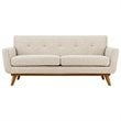 Modway Engage Modern Fabric 3-Piece Sofa Set with Loveseat & Armchair in Beige