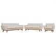 Modway Engage Modern Fabric 3-Piece Sofa Set with Loveseat & Armchair in Beige