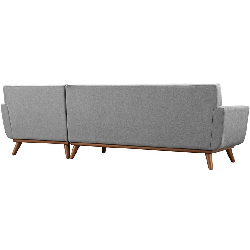 Modway Engage Right-Facing Upholstered Fabric Sectional Sofa in Beige