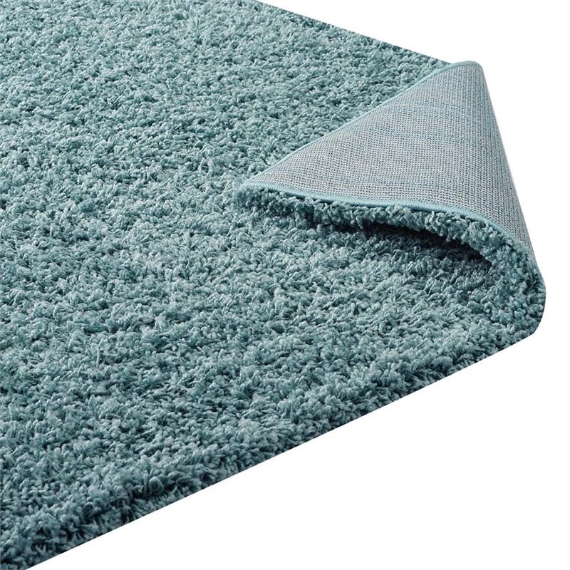 Modway Enyssa 8' x 10' Shag Area Rug in Aqua Blue and Ivory