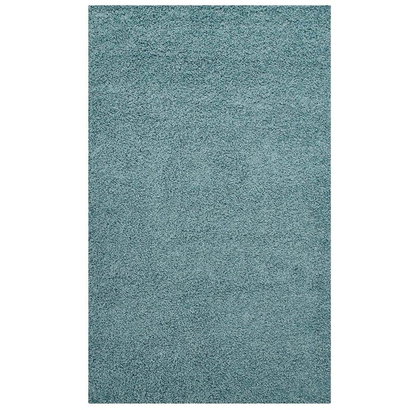 Modway Enyssa 8' x 10' Shag Area Rug in Aqua Blue and Ivory