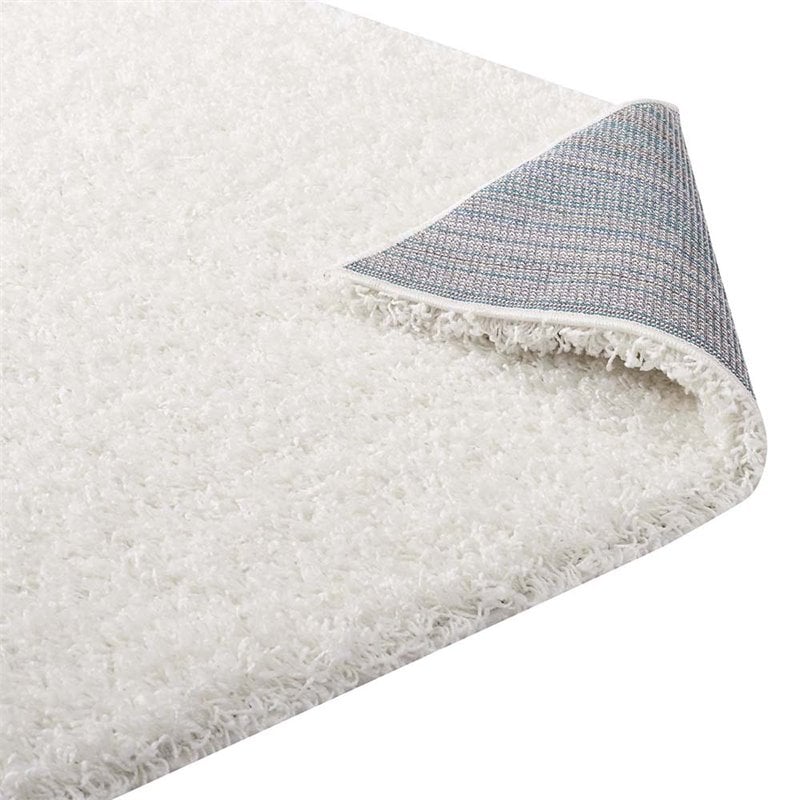 Modway Enyssa 5' x 8' Shag Area Rug in Ivory White