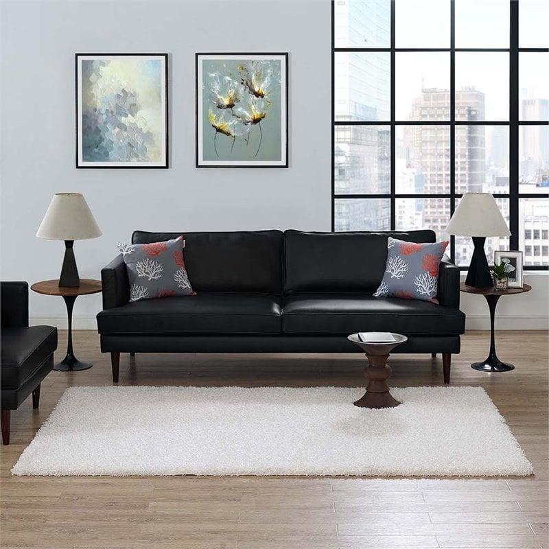 Modway Enyssa 5' x 8' Shag Area Rug in Ivory White