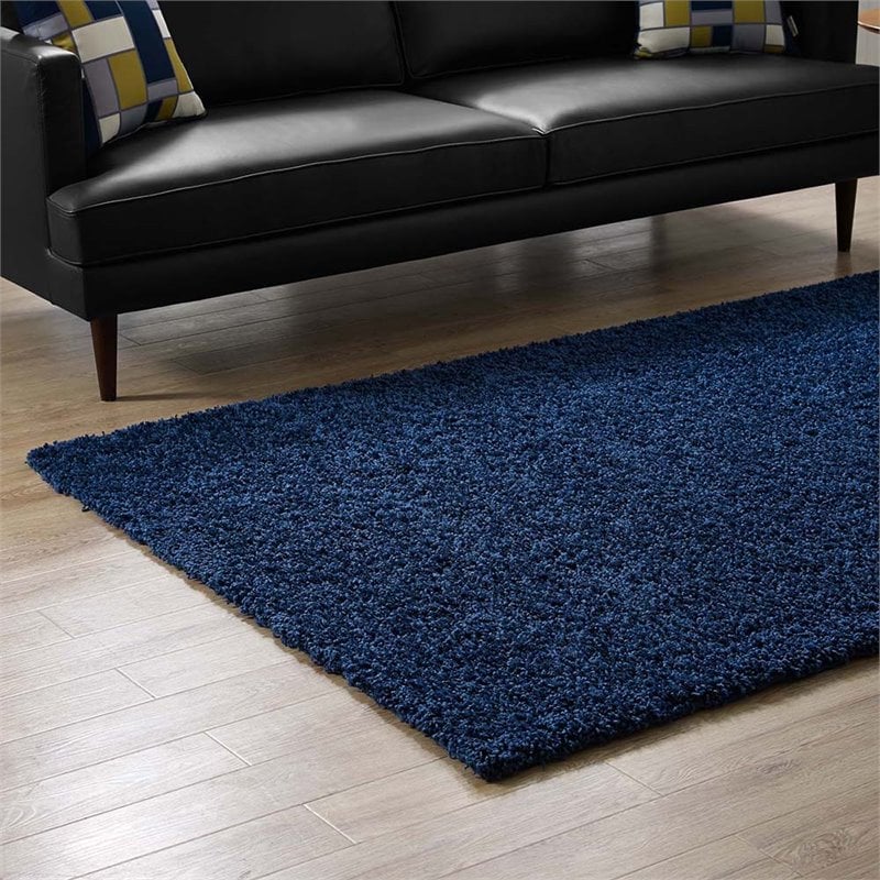 Modway Enyssa 5' x 8' Shag Area Rug in Navy
