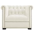 Modway Heritage Tufted Performance Velvet Accent Armchair in Ivory