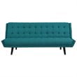 Modway Glance Tufted Convertible Fabric & Wood Sofa Bed in Teal and Black