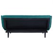 Modway Glance Tufted Convertible Fabric & Wood Sofa Bed in Teal and Black
