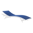 Modway Glimpse Aluminum & Mesh Patio Chaise Lounge in White and Navy