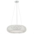 Modway Halo 3-Light Glass & Steel Chandelier in Chrome Finish